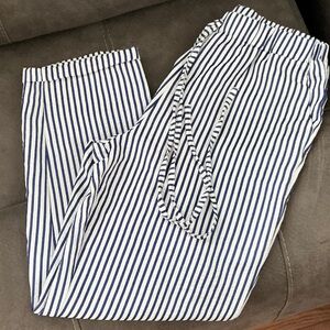 Source Unknown Blue and White Striped Pajama Pants